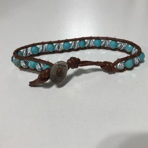 Chan Luu turquoise brown single wrap bracelet